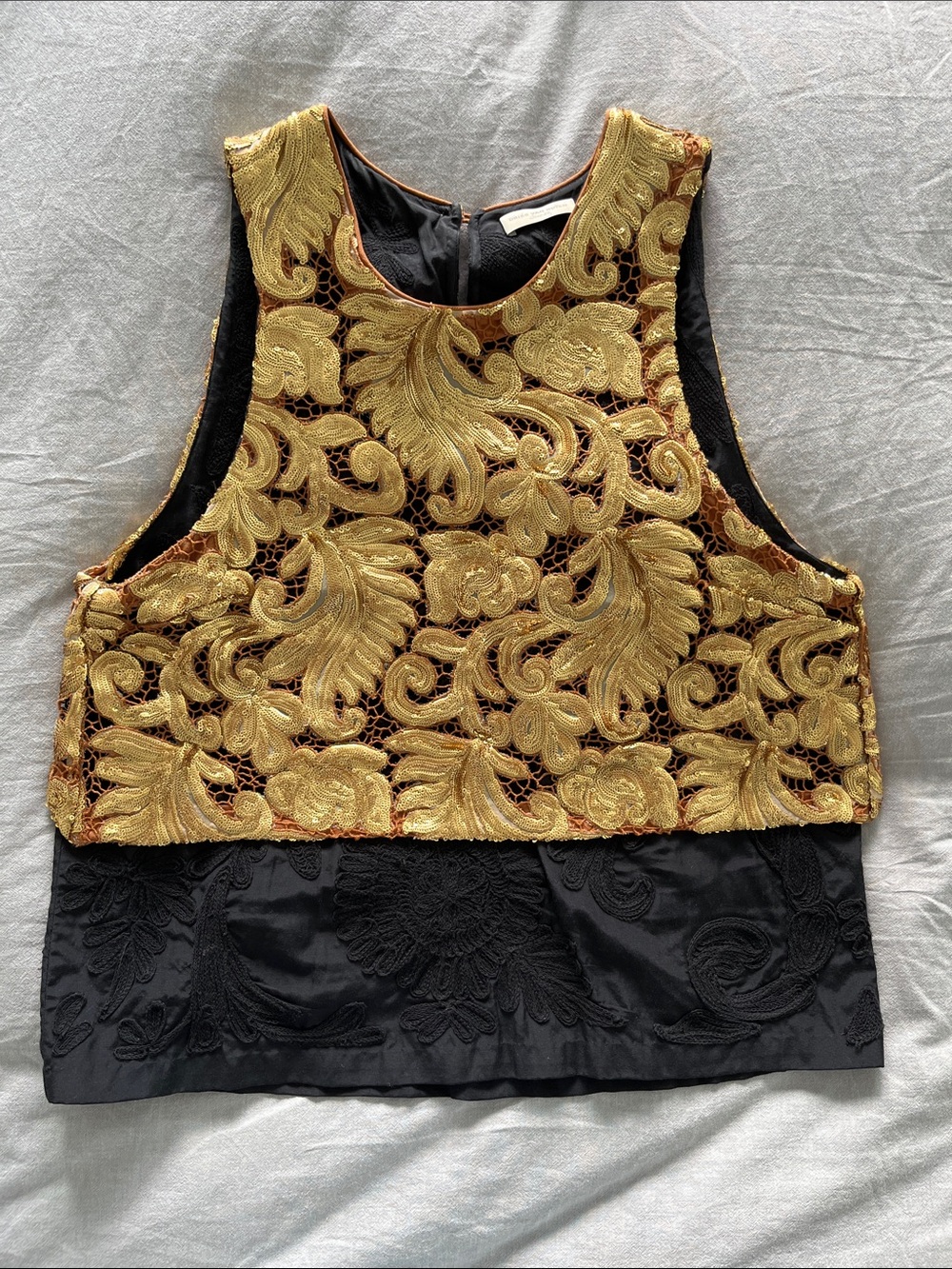 Dries Van Noten Gold Sequin Top